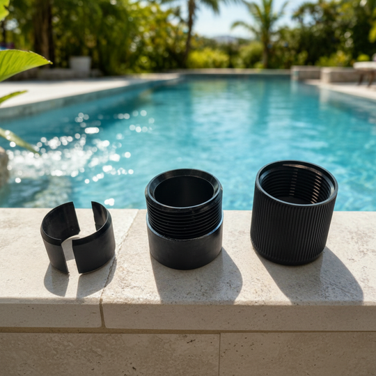 Black Commercial Series Nylon Outside Thread Lock Kit for Aluminum Telescoping Pool Poles