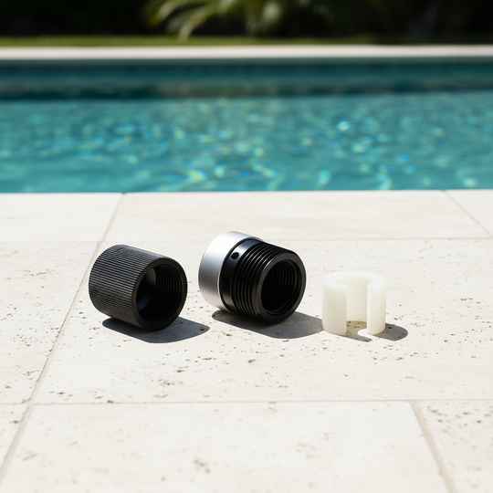 Black Professional Series Nylon Outside Thread Lock Kit for Aluminum Telescoping Pool Poles