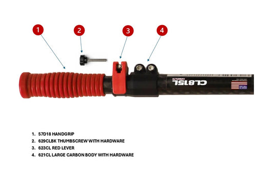 CarbonLite 2-Piece 14' Pool Pole with Lever Lock - 100% Carbon Fiber Tube!