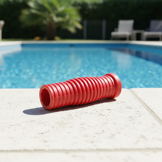 Skimlite 1 Inch Small Red Decagon Hand Grip for Aluminum Telescoping Pool Poles