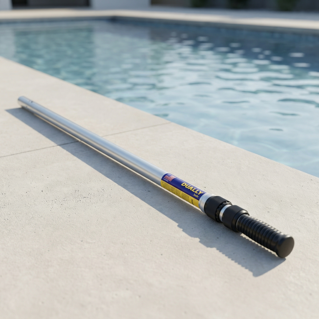 Dually 17.5' Commercial Grade Telescopic Pool Pole - Dual Outside Thread & Internal Cam Locks