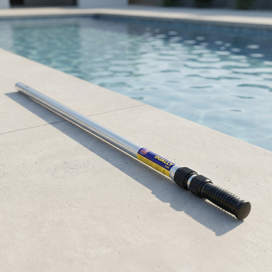 Dually 17.5' Commercial Grade Telescopic Pool Pole - Dual Outside Thread & Internal Cam Locks