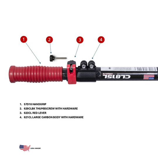 CarbonLite 2-Piece 14' Pool Pole with Lever Lock - 100% Carbon Fiber Tube!