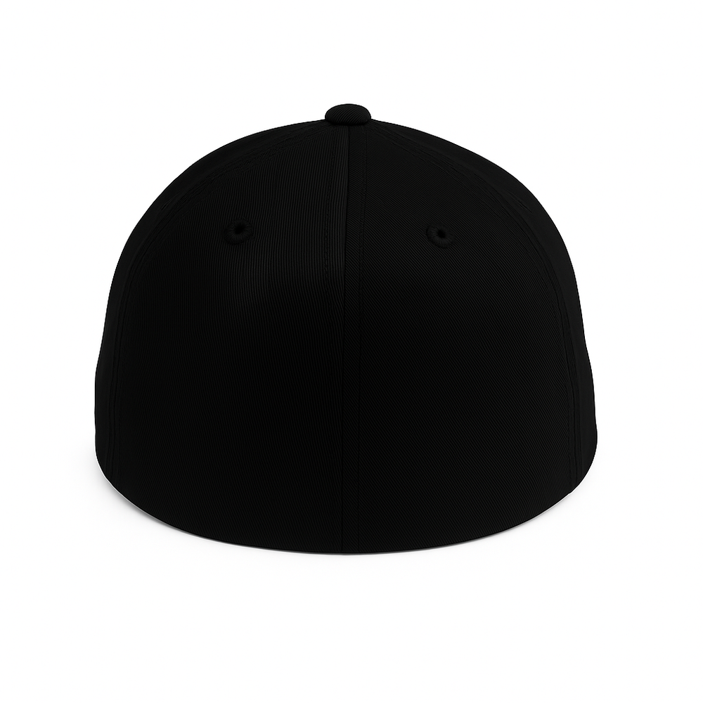 SKIMLITE - Flexfit 6277 Black Fitted Cap with Embroidered Logo - S/M