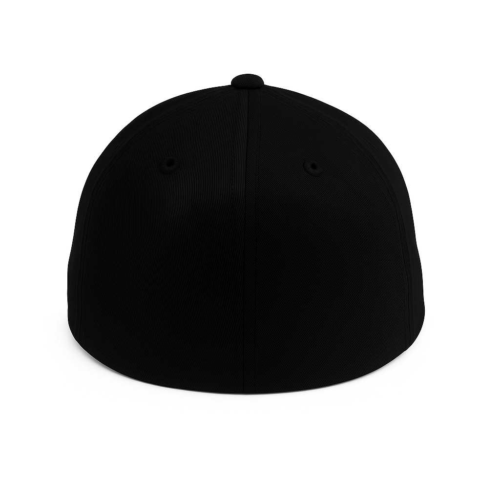 SKIMLITE - Flexfit 6277 Black Fitted Cap with Embroidered Logo - S/M