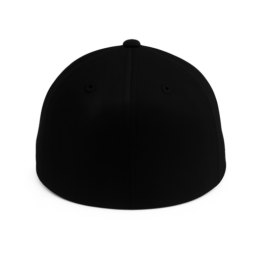 SKIMLITE - Flexfit 6277 Black Fitted Cap with Embroidered Logo - S/M