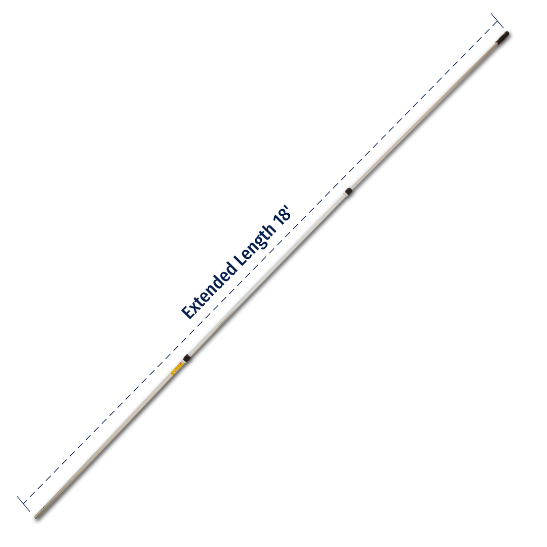 Dually 17.5' Commercial Grade Telescopic Pool Pole - Dual Outside Thread & Internal Cam Locks