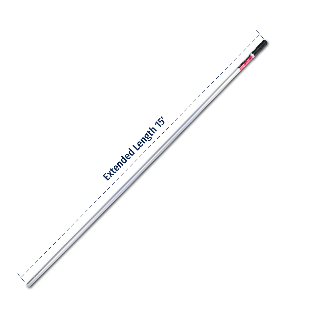 EliptiPro 15' Telescoping Pool Pole - Locks with a Twist, with no Parts to Break - Clean like a Pro!