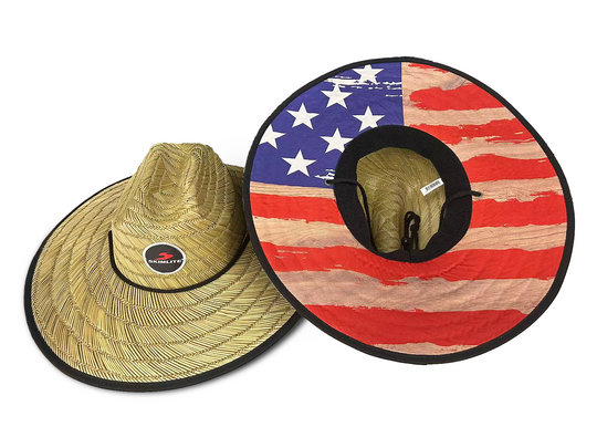 Skimlite American Flag Straw Hat