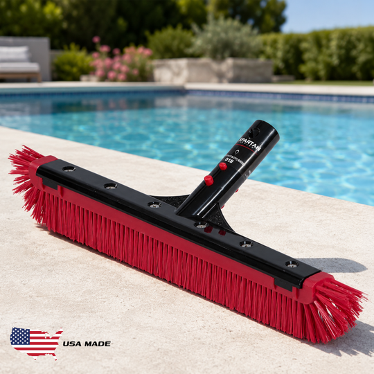 Spartan 18" Pro Grade All Purpose Poly Curved Pool Wall Brush -NEW MODEL