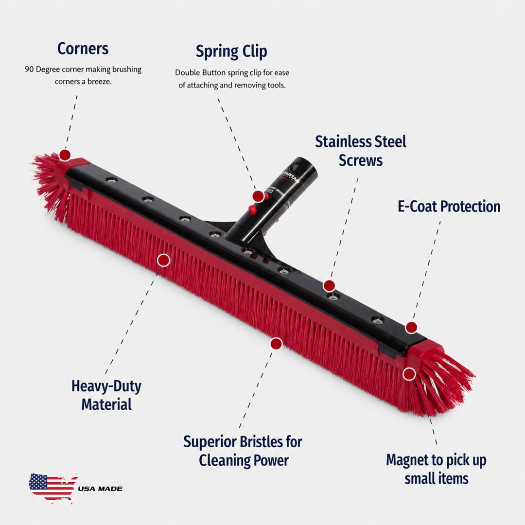 Spartan 24" Pro Grade All Purpose Poly Curved Pool Wall Brush -NEW MODEL