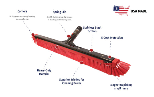 Spartan 24" Pro Grade All Purpose Poly Curved Pool Wall Brush -NEW MODEL