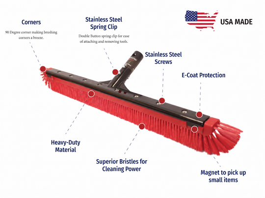 Spartan 24" Pro Grade All Purpose Poly Curved Pool Wall Brush -NEW MODEL