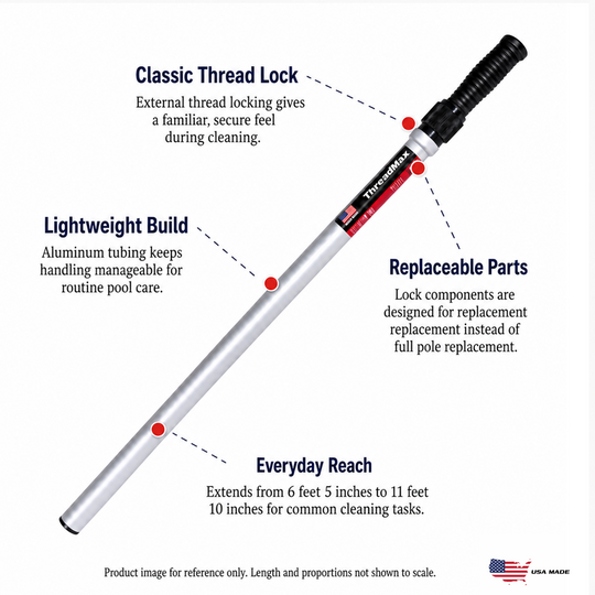 ThreadMax 12' Telescoping Pool Pole with Classic Pro Thread Lock