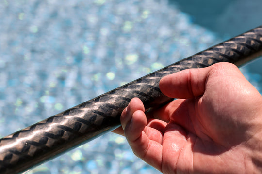 CarbonLite 3-Piece 17' Pool Pole with Lever Lock - 100% Carbon Fiber Tube!