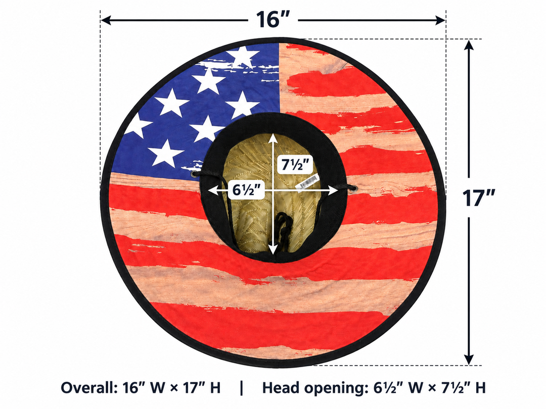 Skimlite American Flag Straw Hat