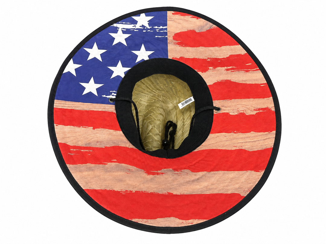 Skimlite American Flag Straw Hat
